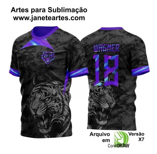 Arte Vetor Camisa Preta -  Interclasse 2024 - Jogos Internos 2024 - Tigre Feroz