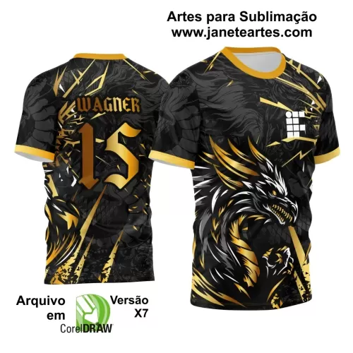  Arte Vetor Camisa Preta - Interclasse 2024 - Jogos Internos 2024 - Time Amador 2024 - Dragão