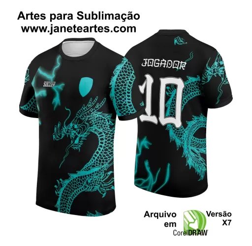 Arte Vetor Camisa Preta - Interclasse 2024 - Jogos Internos 2024 - Time Amador - Dragão