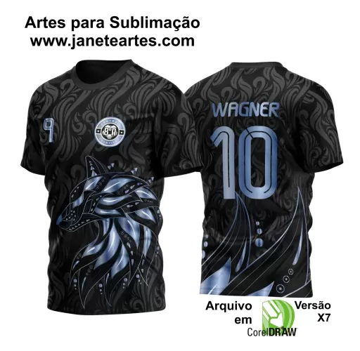 Arte Vetor Camisa Preta - Interclasse 2024 - Jogos Internos 2024 - Time Amador - Fox Azul