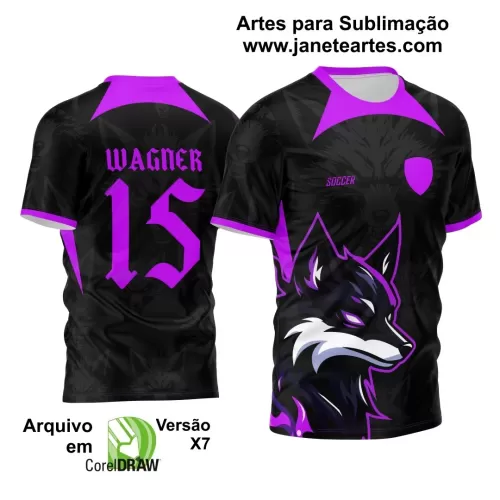 Arte Vetor Camisa Preta - Interclasse 2024 - Jogos Internos 2024 - Time Amador - Fox Roxa