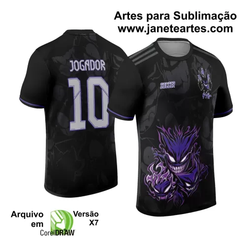Arte Vetor Camisa Preta - Interclasse 2024 - Jogos Internos 2024 - Time Amador - Gengar