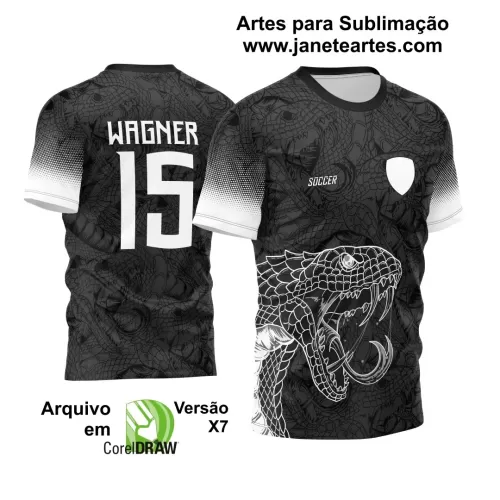 Arte Vetor Camisa Preta - Interclasse 2024 - Time Amador - Serpente