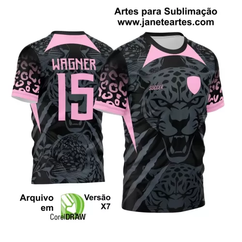 Arte Vetor Camisa Preta de Interclasse - Onça 2024 - 2025