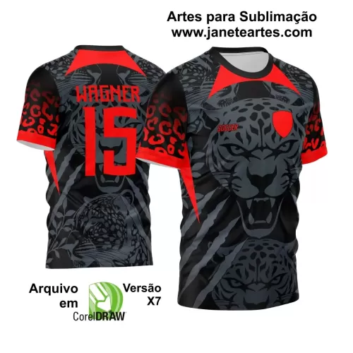 Arte Vetor Camisa Preta de Interclasse - Onça 2024 - 2025