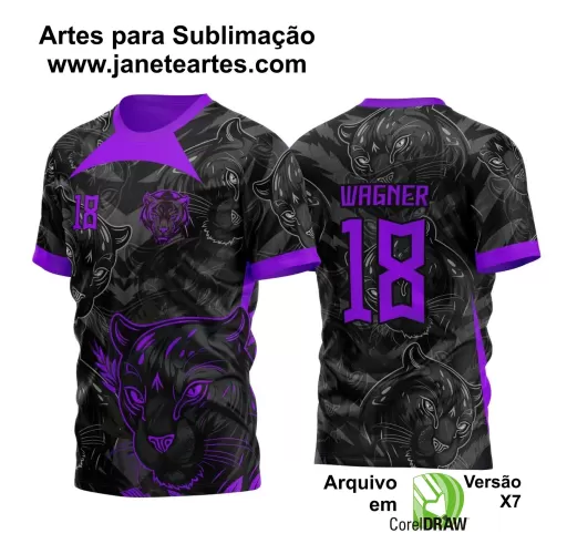 Arte Vetor -  Camisa Preta de Interclasse - Pantera Negra - 2024 - 2025