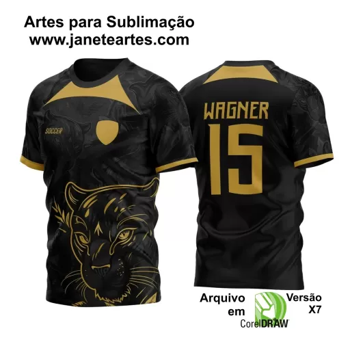 Arte Vetor -  Camisa Preta de Interclasse - Pantera Negra - 2024 - 2025