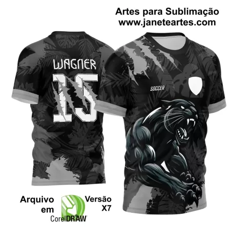 Arte Vetor -  Camisa Preta de Interclasse - Pantera Negra - 2024 - 2025