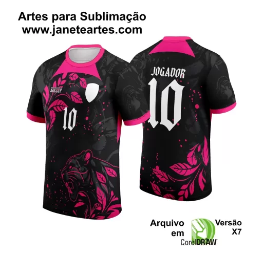 Arte Vetor -  Camisa Preta de Interclasse - Pantera Negra - 2024 - 2025