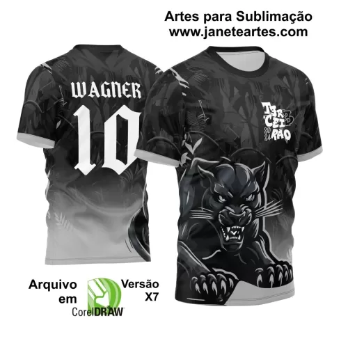 Arte Vetor -  Camisa Preta de Interclasse - Pantera Negra - 2024 - 2025