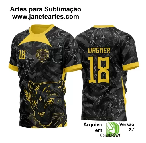 Arte Vetor -  Camisa Preta de Interclasse - Pantera Negra - 2024 - 2025