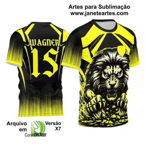 Arte Vetor Camisa Preta e Amarela - Interclasse 2024 - Jogos Internos 2024 - Leão