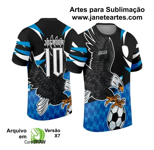 Arte Vetor Camisa Preta e Azul - Interclasse 2024 - Jogos Internos 2024 - Time Amador - Águia