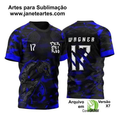 Arte Vetor Camisa Preta e Azul - Terceirão 2024 - Interclasse 2024 - Jogos Internos 2024 - Pantera