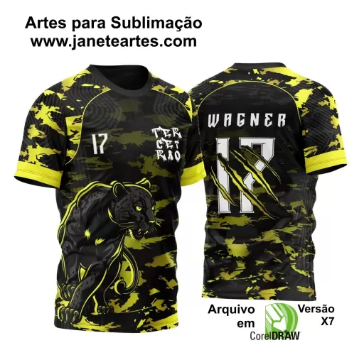 Arte Vetor Camisa Preta e Dourada - Terceirão 2024 - Interclasse 2024 - Jogos Internos 2024 - Pantera