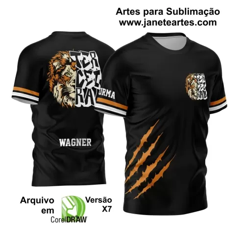 Arte Vetor Camisa Preta e Laranja - Terceirão 2024 - Interclasse 2024 - Jogos Internos 2024 - Leão