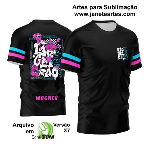 Arte Vetor Camisa Preta e Rosa - Interclasse 2024 - Jogos Internos 2024 - Terceirão 2024 - Cérebro 