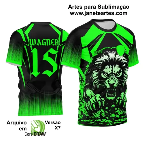 Arte Vetor Camisa Preta e Verde - Interclasse 2024 - Jogos Internos 2024 - Leão
