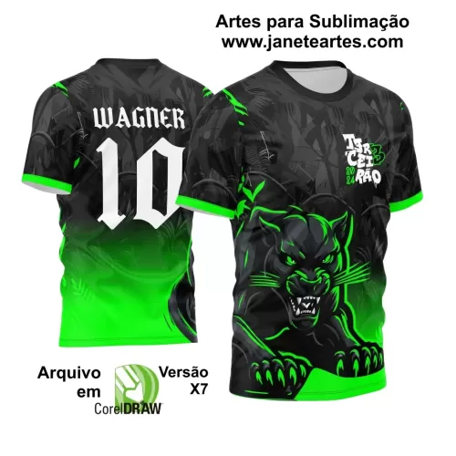 Arte Vetor Camisa Preta e Verde - Terceirão 2024 - Interclasse 2024 - Jogos Internos 2024 - Pantera