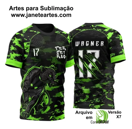 Arte Vetor Camisa Preta e Verde - Terceirão 2024 - Interclasse 2024 - Jogos Internos 2024 - Pantera
