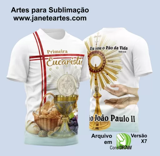 Arte Vetor Camisa Religião - Eucaristia | Modelo 13