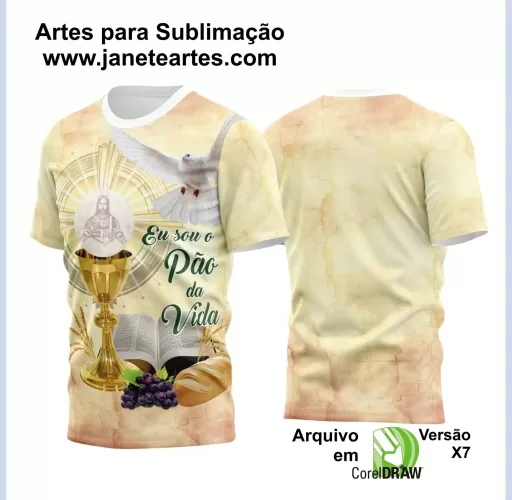 Arte Vetor Camisa Religião - Eucaristia | Modelo 14
