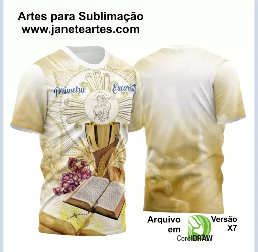 Arte Vetor Camisa Religião - Eucaristia | Modelo 16