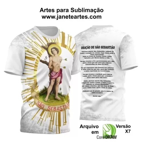 Arte Vetor Camisa Religião - São Sebastião | Modelo 02