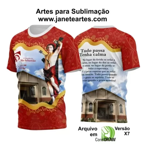 Arte Vetor Camisa Religião - São Sebastião | Modelo 07