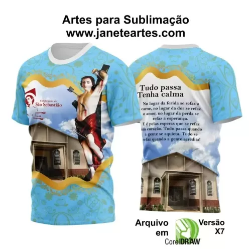 Arte Vetor Camisa Religião - São Sebastião | Modelo 08