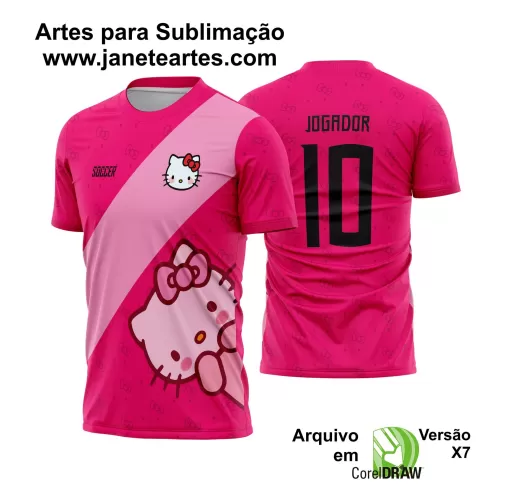 Arte Vetor Camisa Rosa - Interclasse 2024 - Jogos Internos 2024 - Time Amador - Hello Kitty 2024