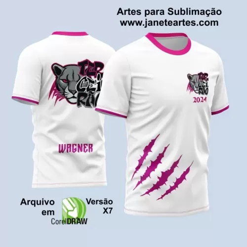 Arte Vetor Camisa Rosa e Branca- Terceirão 2024 - Interclasse 2024 - Jogos Internos 2024 - Pantera