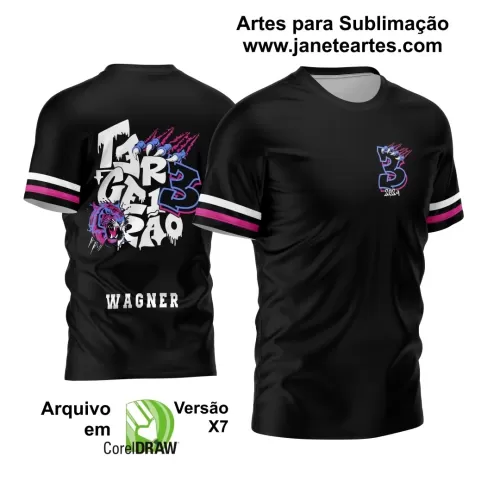 Arte Vetor Camisa Terceirão Tigre Rosa e Azul 2024