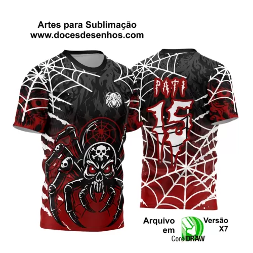 Arte Vetor - Camisa de Interclasse - Jogos Internos - Aranha Venenosa - 2024 - 2025 - Doces Desenhos