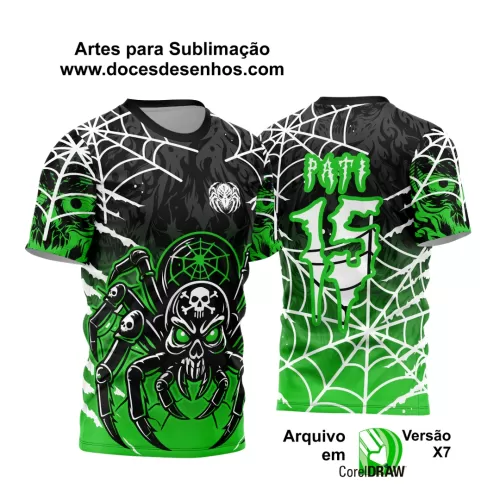 Arte Vetor - Camisa de Interclasse - Jogos Internos - Aranha Venenosa - 2024 - 2025 - Doces Desenhos