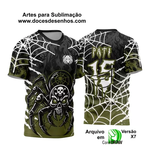 Arte Vetor - Camisa de Interclasse - Jogos Internos - Aranha Venenosa - 2024 - 2025 - Doces Desenhos