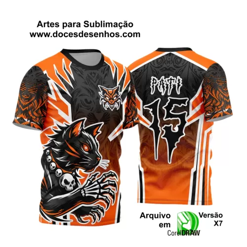 Arte Vetor - Camisa de Interclasse - Jogos Internos - Gato Dark  - 2024 - 2025 - Doces Desenhos