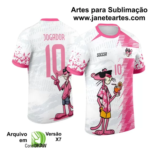 Arte Vetor - Camisa de Interclasse - Pantera Cor de Rosa - Desenho - 2024 - 2025