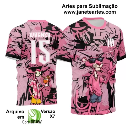 Arte Vetor - Camisa de Interclasse - Pantera Cor de Rosa - Desenho - 2024 - 2025