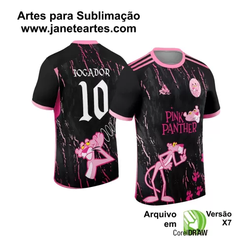 Arte Vetor - Camisa de Interclasse - Pantera Cor de Rosa - Desenho - 2024 - 2025