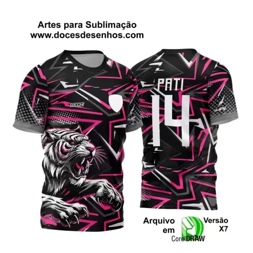 Arte Vetor - Camisa de Interclasse Personalizada Rosa - Jogos Internos - Tigre - 2024 - 2025