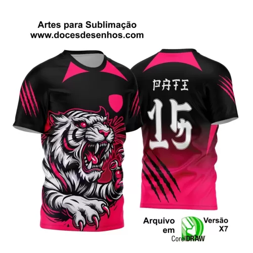 Arte Vetor - Camisa de Interclasse Personalizada Rosa - Jogos Internos - Tigre - 2024 - 2025