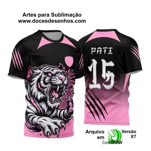 Arte Vetor - Camisa de Interclasse Personalizada Rosa - Jogos Internos - Tigre - 2024 - 2025