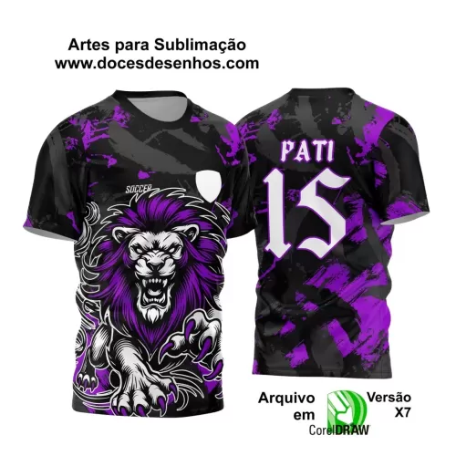 Arte Vetor - Camisa de Interclasse Personalizada Roxa - Jogos Internos - Leão - 2024 - 2025