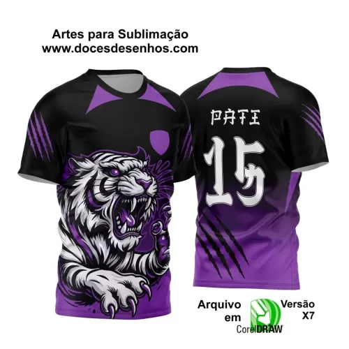 Arte Vetor - Camisa de Interclasse Personalizada Rosa - Jogos Internos - Tigre - 2024 - 2025