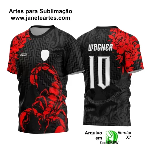 Arte Vetor - Camisa de Interclasse Preta - Jogos Internos - Escorpião - 2024 - 2025