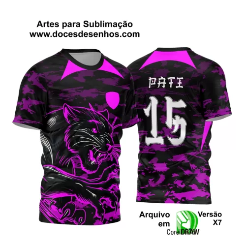 Arte Vetor - Camisa de Interclasse Preta - Jogos Internos - Pantera - 2024 - 2025