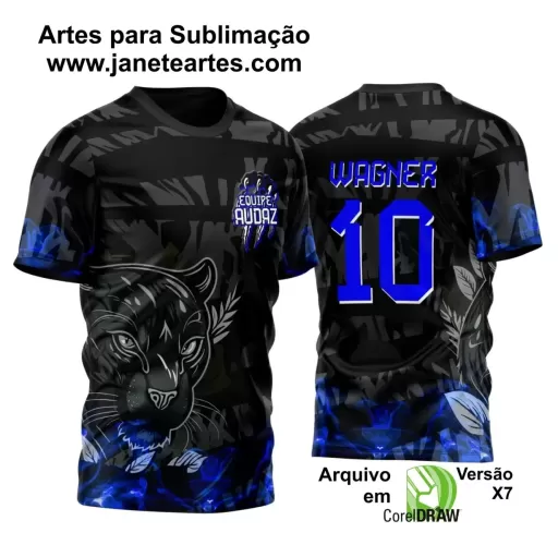 Arte Vetor - Camisa de Interclasse Preta - Jogos Internos - Pantera - 2024 - 2025