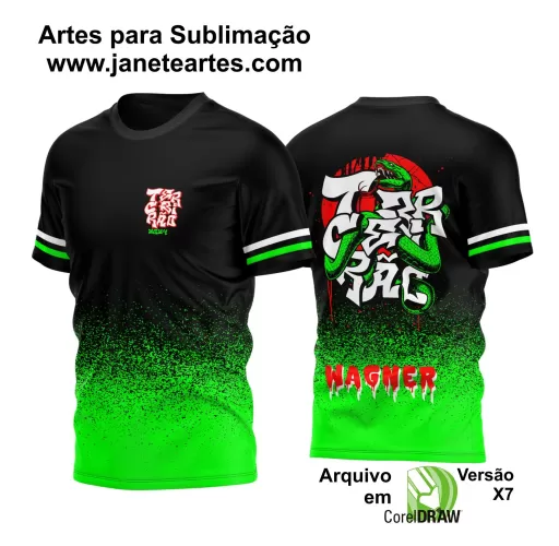 Arte Vetor - Camisa de Interclasse Preta - Jogos Internos - Serpente - 2024 - 2025