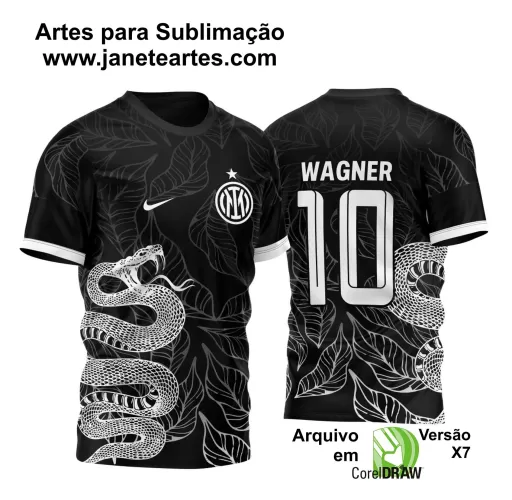 Arte Vetor - Camisa de Interclasse Preta - Jogos Internos - Serpente - 2024 - 2025